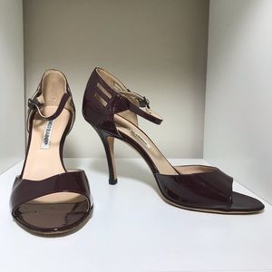 Manolo Blahnik Mary Jane Peep Toe Pumps